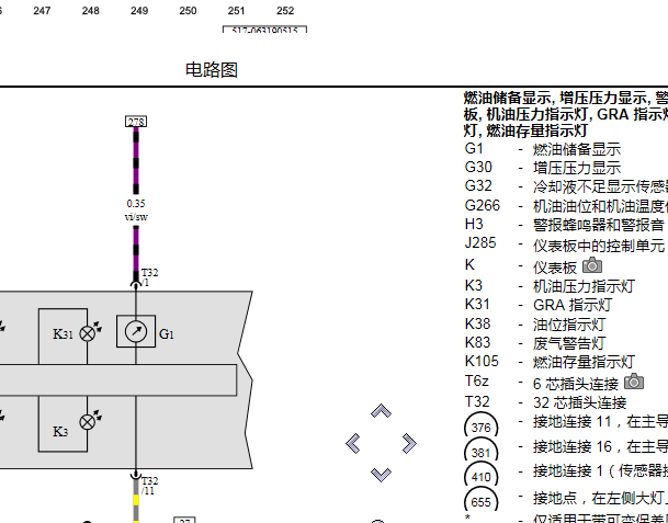 2014年大众高尔夫仪表相关电路图
