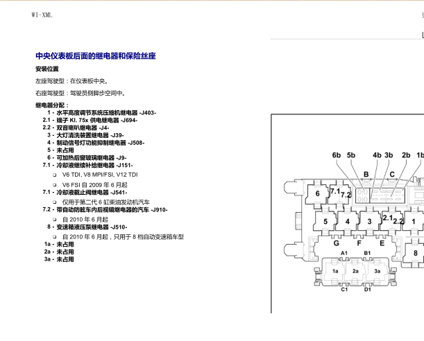 2008年奥迪Q7压缩继电器位置及编号