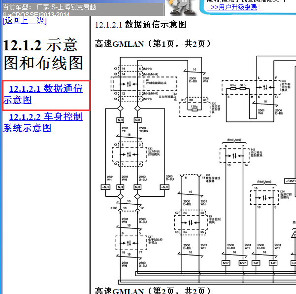 2013-2014年别克君越通讯电路图