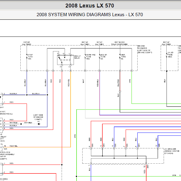 2008年雷克萨斯LX570雾灯电路图