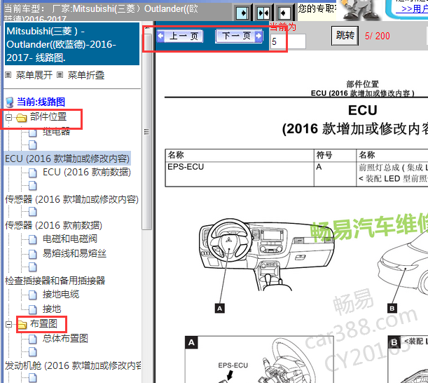 2016-2017年三菱欧蓝德模块位置
