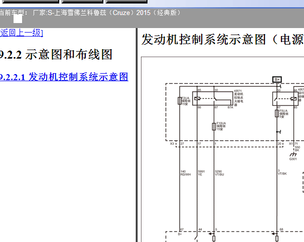 2015年雪佛兰科鲁兹发动机电路图