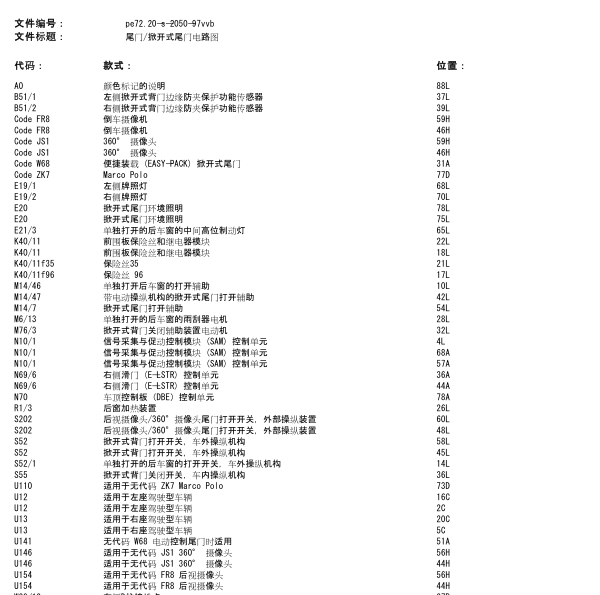 2014年奔驰V250d电动尾门电路图