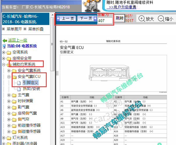 2018年哈弗H6气囊针脚资料