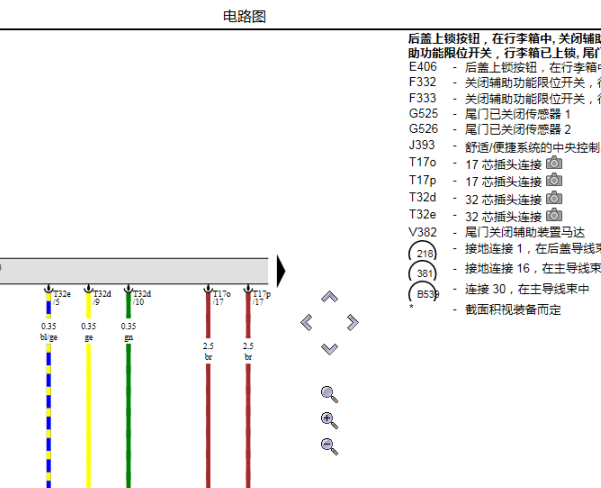 2012年奥迪Q5行李箱电路图和维修手册