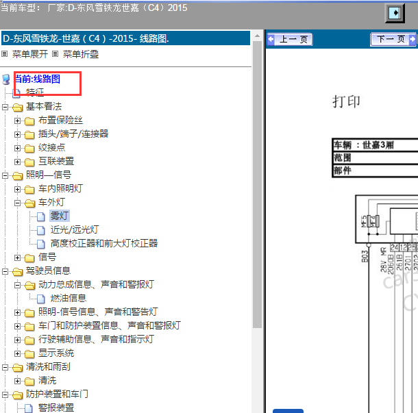 2015年雪铁龙世嘉电路图
