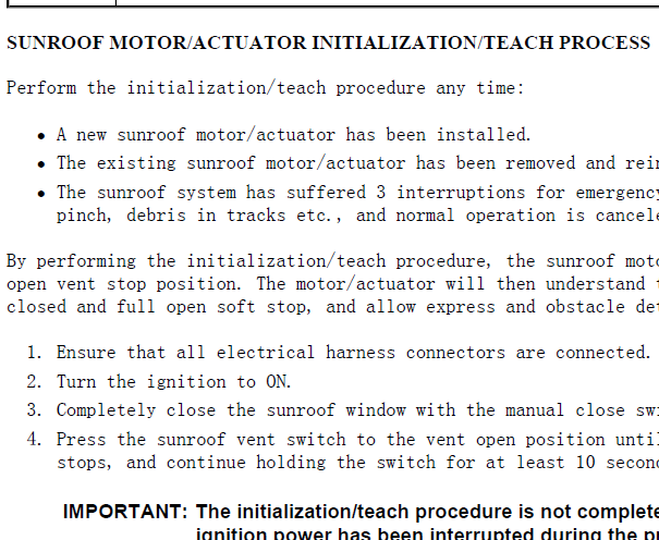 2008年悍马H3天窗初始化方法