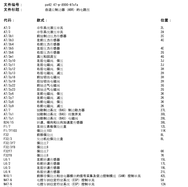 2008年奔驰S500L ABS电路图