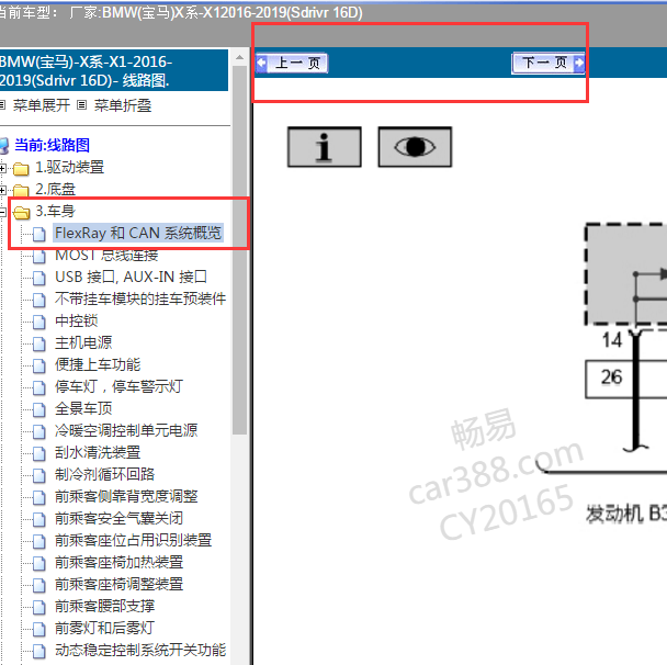 2016-2019年宝马X1 全车网络线图