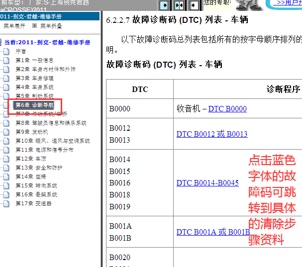 2011年别克君越故障码资料