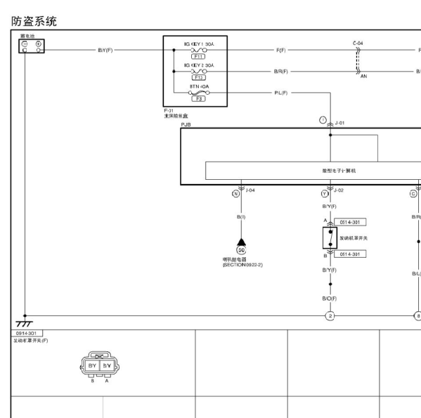 2005年海马323防盗电路图