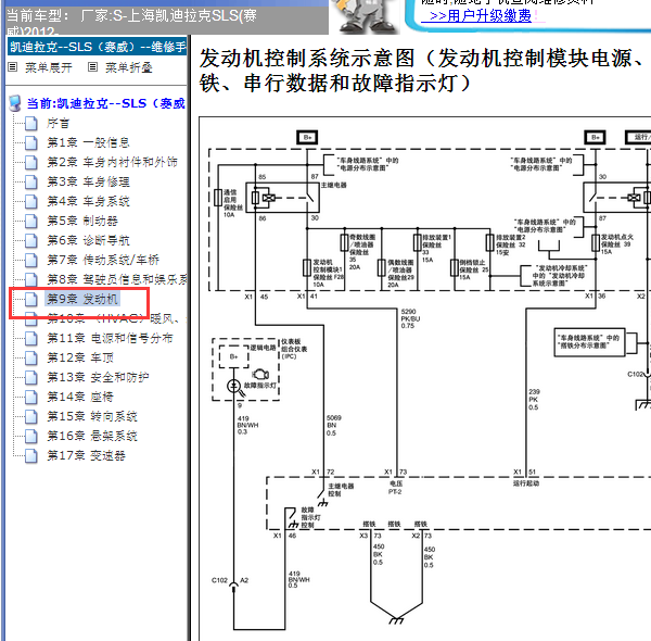 2012年凯迪拉克赛威发动机电路图