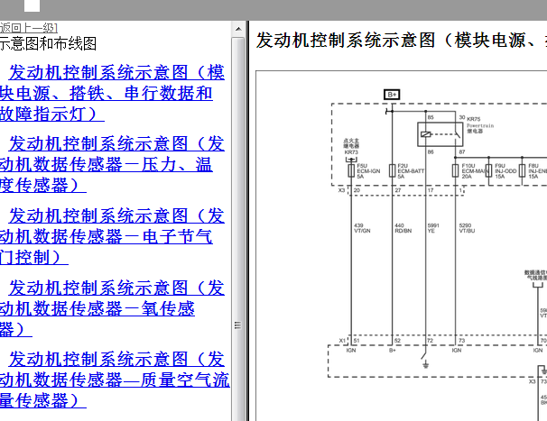 2011年别克GL8发动机电路图