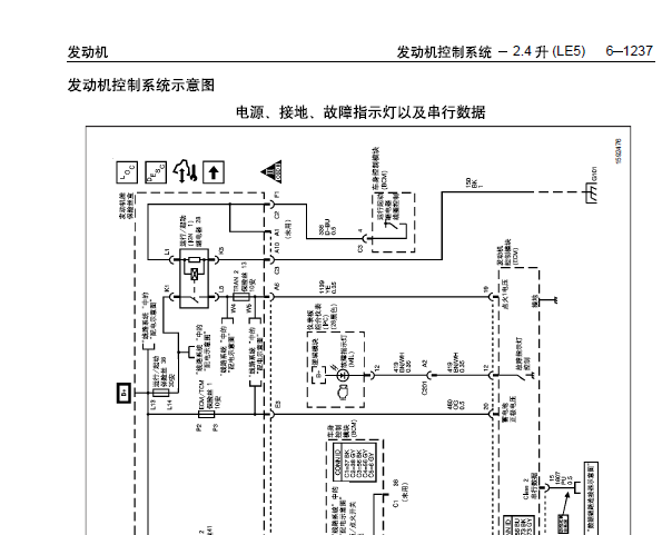 2007年别克君越LE5发动机电路图