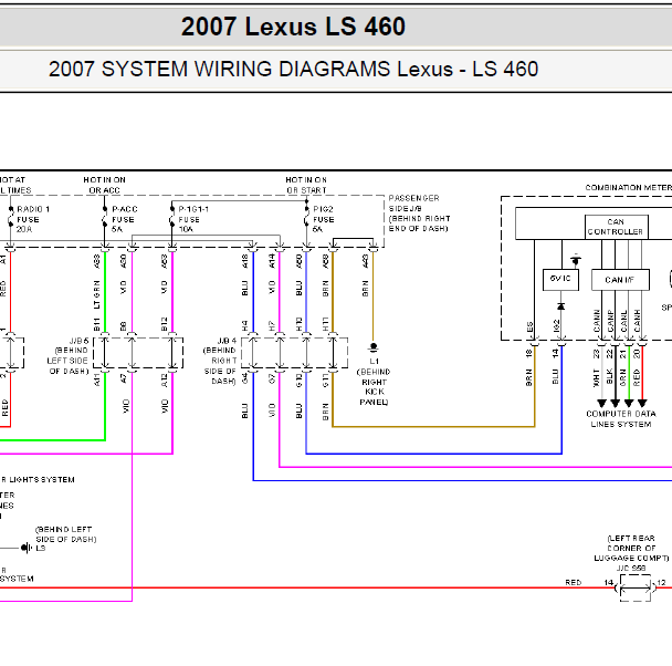 2007年雷克萨斯LS460驻车辅助电路图