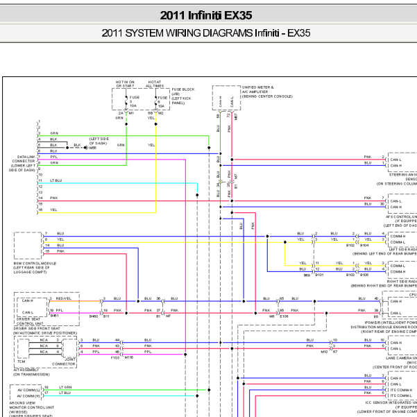 2011年英菲尼迪EX35线路图CAN通讯网络电路图