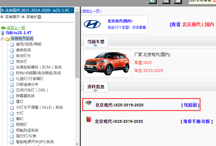 2019-2020年北京现代-IX25电路图