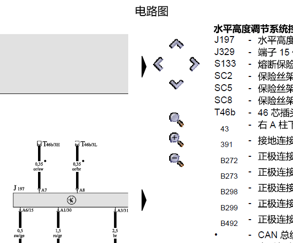 2010年奥迪A6L空气悬挂控制系统电路