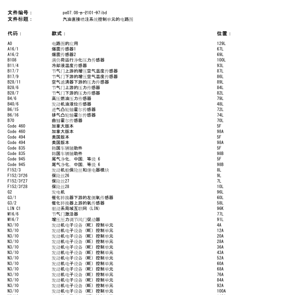奔驰A200发动机电路图