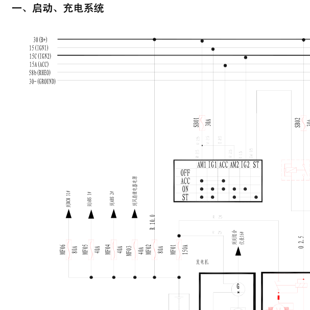 2009年奇瑞风云2启动电路图