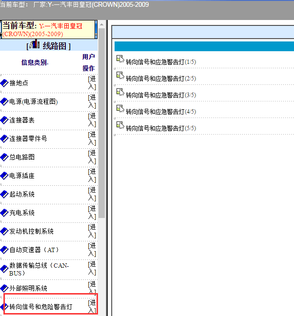 05-09年皇冠应急灯和转向灯电路图
