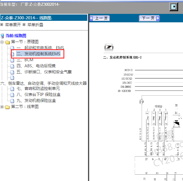 2014年众泰Z300 4A91S发动机电路图