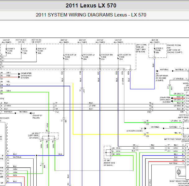 2011年LX570车窗电路图