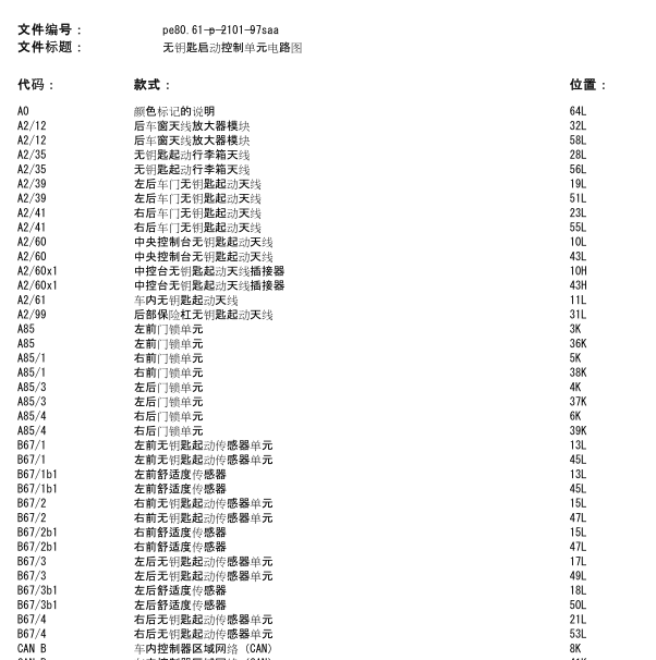2010年奔驰S65一键启动系统线路图