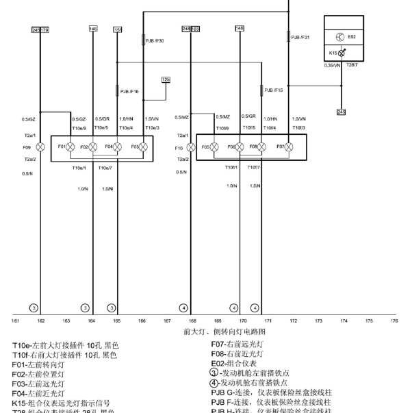 中华骏捷FSV转向灯电路图.