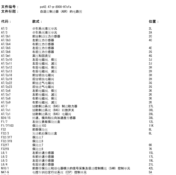 2007年奔驰S600 ABS电路图