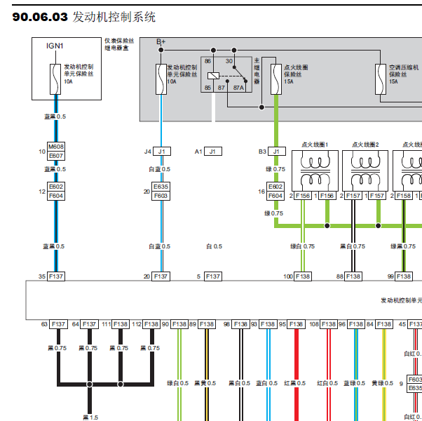 2016-2017款北汽威旺S50发动机电路图