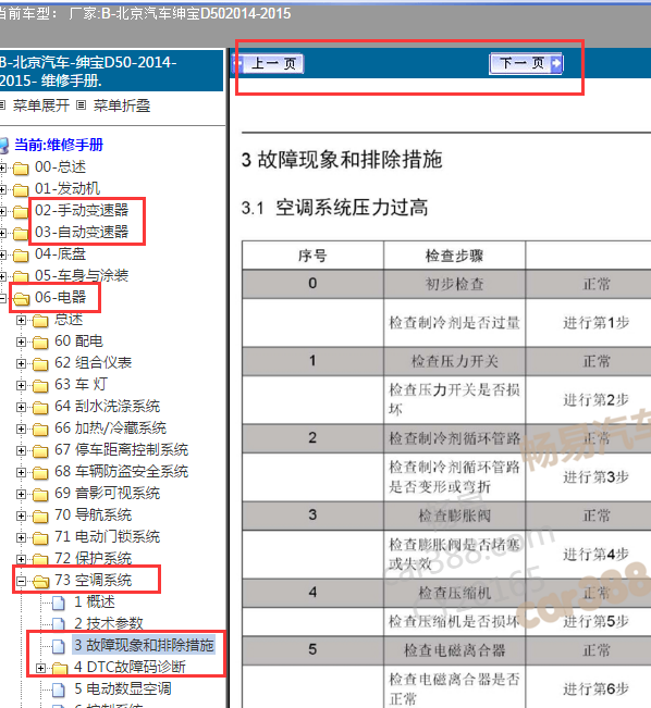 2014年北汽绅宝D50空调故障诊断资料