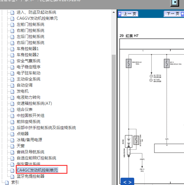 2015-2016年红旗H7电路图