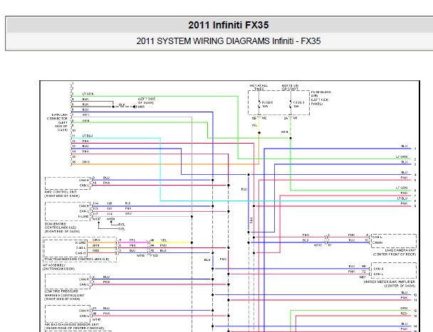2011年日产FX35 OBD电路图