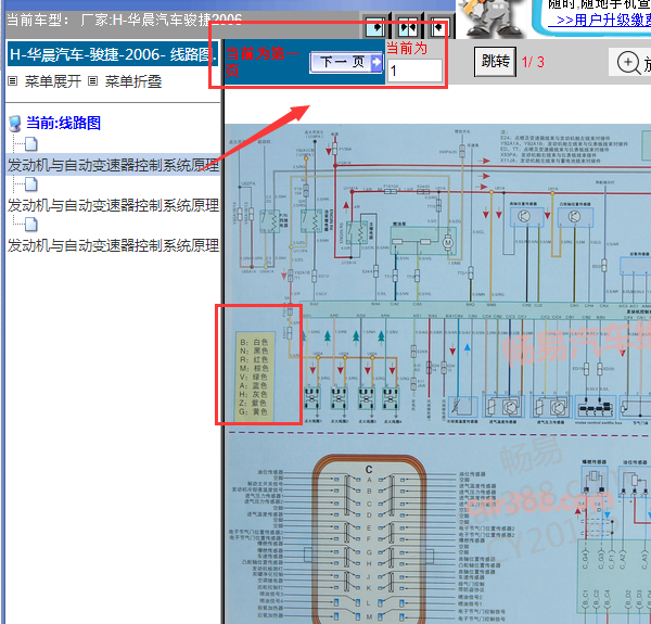 2006年骏捷线束颜色说明
