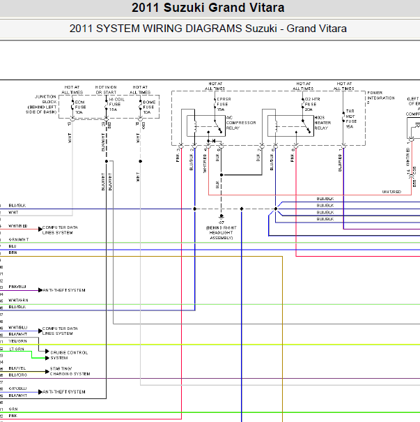 2011年超级维特拉2.4发动机电路图