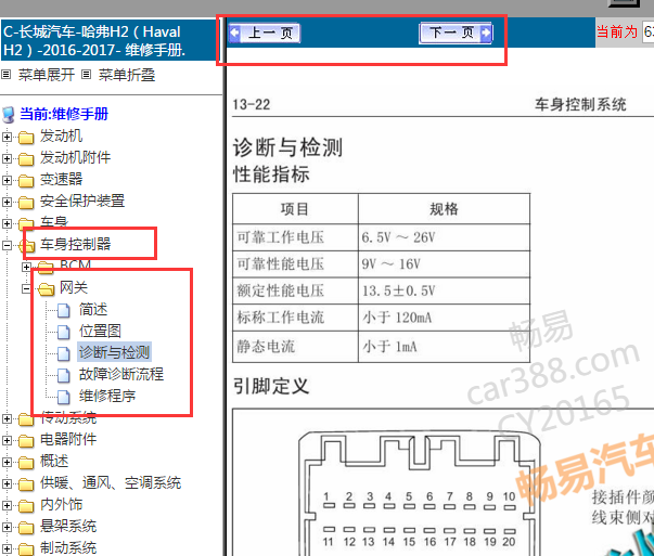 2015年长城哈弗H2网关维修手册