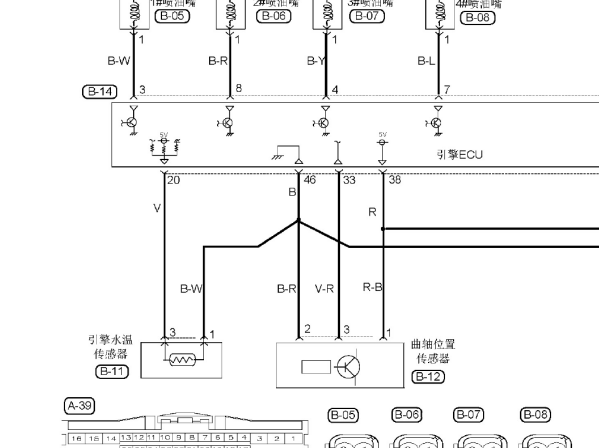 4A91T发动机曲轴位置传感器电路图
