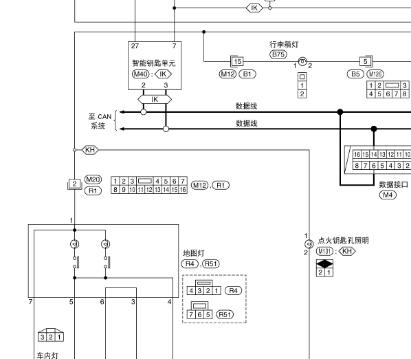 2009年日产轩逸车内灯光线路图