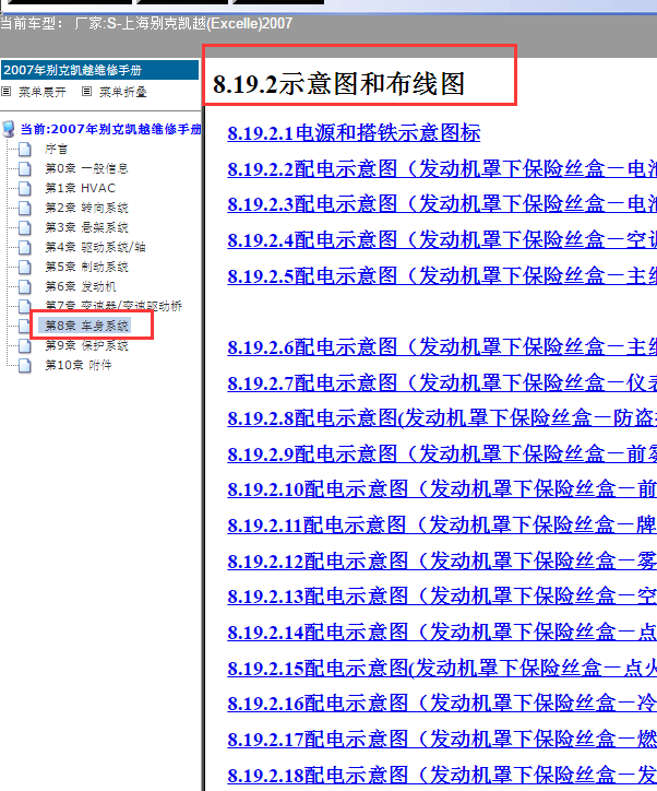 2007年别克凯越保险丝电路图