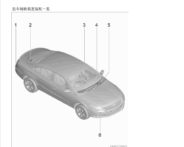 2014年大众CC倒车辅助部件位置