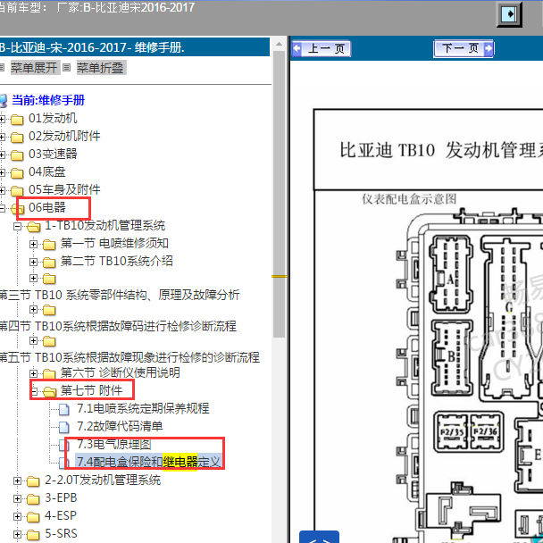 2016-2017年比亚迪宋 继电器资料