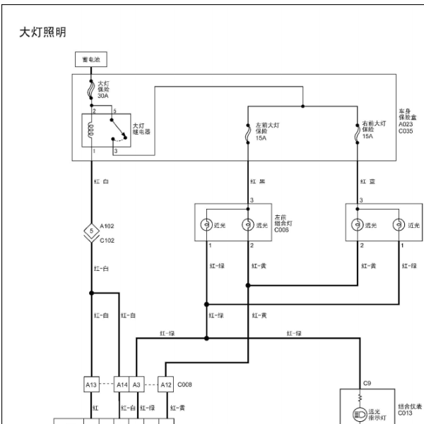 2010年福田风景大灯电路图