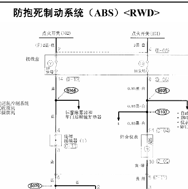 2004三菱帕杰罗ABS电路图