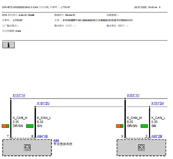2011年宝马X3 CAN线路图