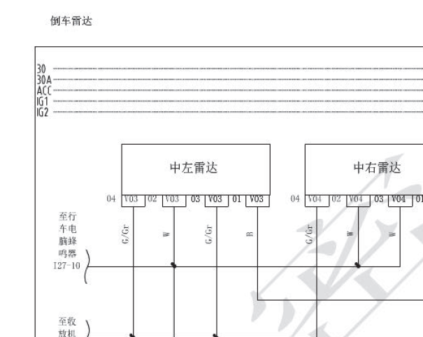 北汽幻速S3倒车雷达电路图