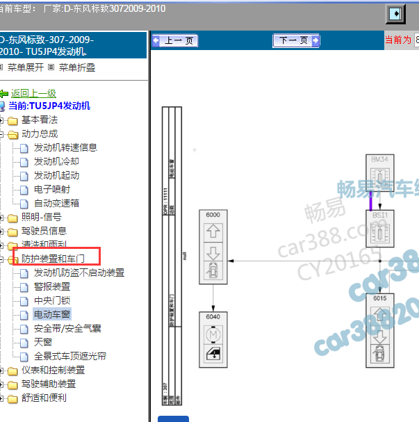 2009年标致307车身相关电路图