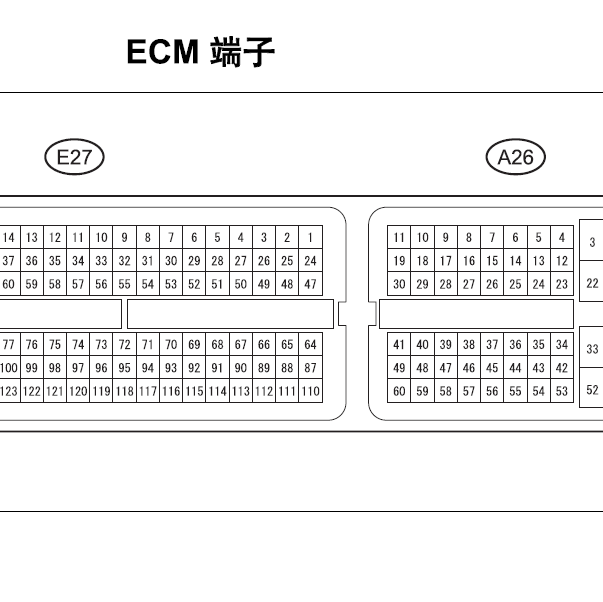 2011年丰田凯美瑞1AZ发动机针脚图.