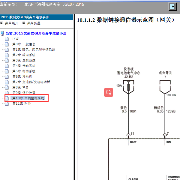 2015年别克GL8车身数据通讯电路图.