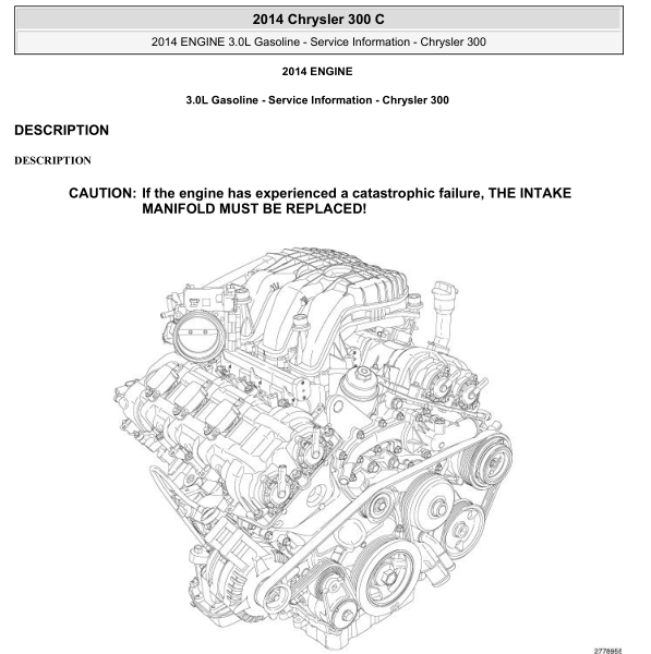 2014年克莱斯勒300C发动机维修手册